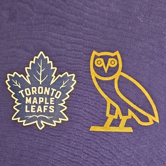 OVO By Drake Blue Toronto Maple Leafs T-Shirt with Owl Logo . - Picture 6 of 6
